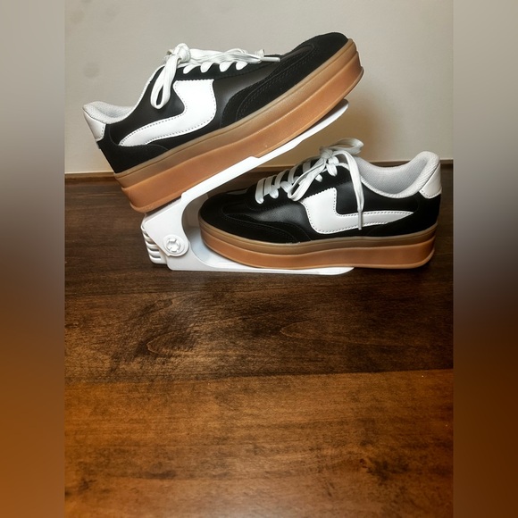 Luck Step Black and White Women's Platform Sneakers - Picture 8 of 10